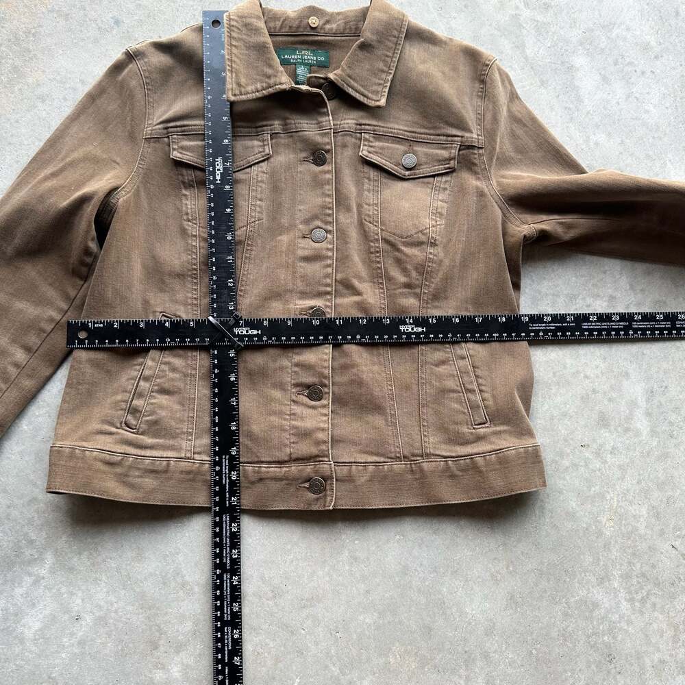Lauren Jeans Co. Women's Brown Denim Trucker Jacket - Large - Picture 5 of 6